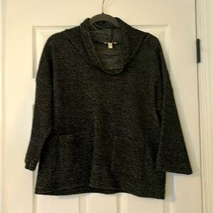 Eileen Fisher tweed cowl neck top